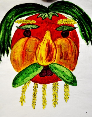 Композиция из фруктов и овощей в стиле Джузеппе Арчимбольдо