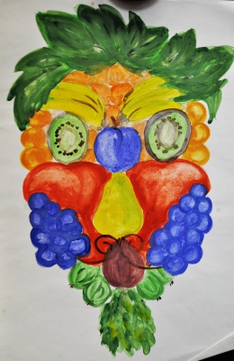 Композиция из фруктов и овощей в стиле Джузеппе Арчимбольдо