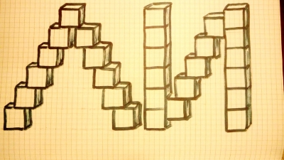 Композиции из кубов. Буквы.