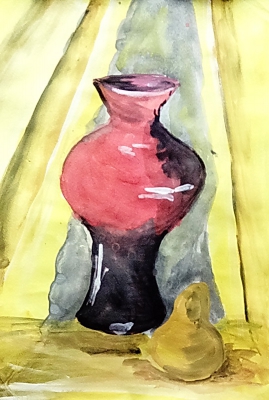 Натюрморт с красной вазой
